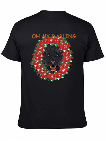 Oh My Darling Panther Rose Wreath T-Shirt