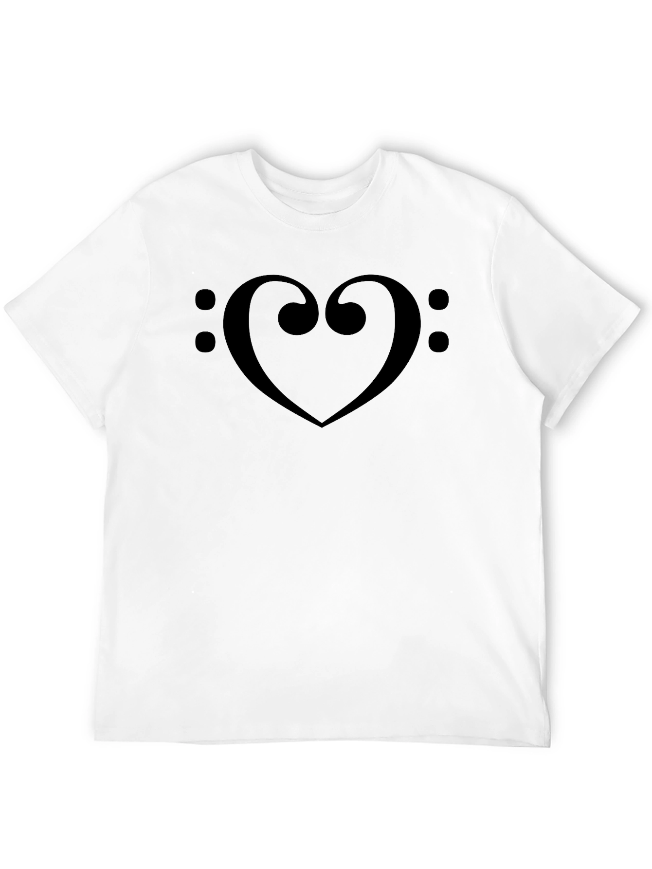 Bass Clef Heart Graphic T-Shirt