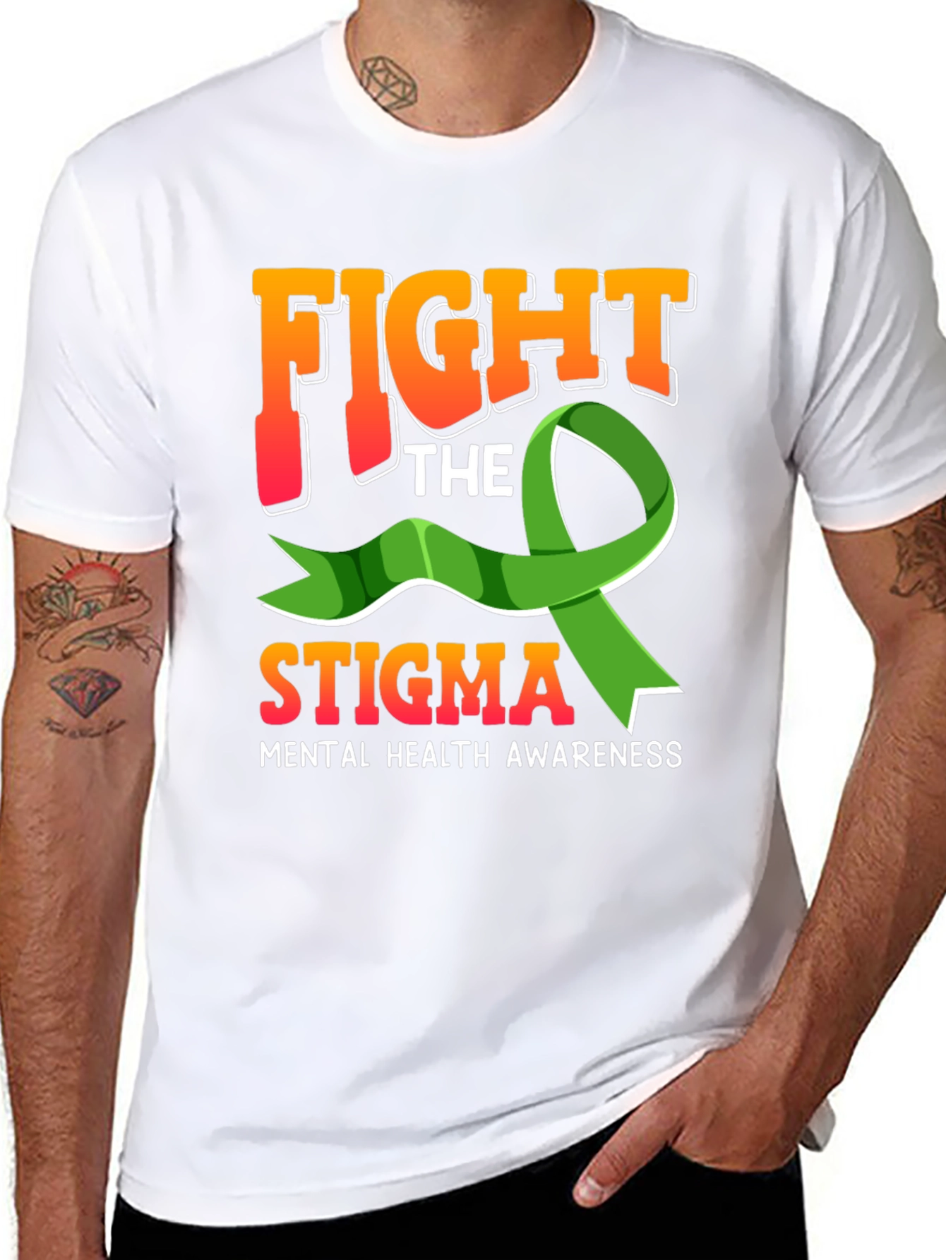 Fight The Stigma Mental Health Awareness Graphic Tee