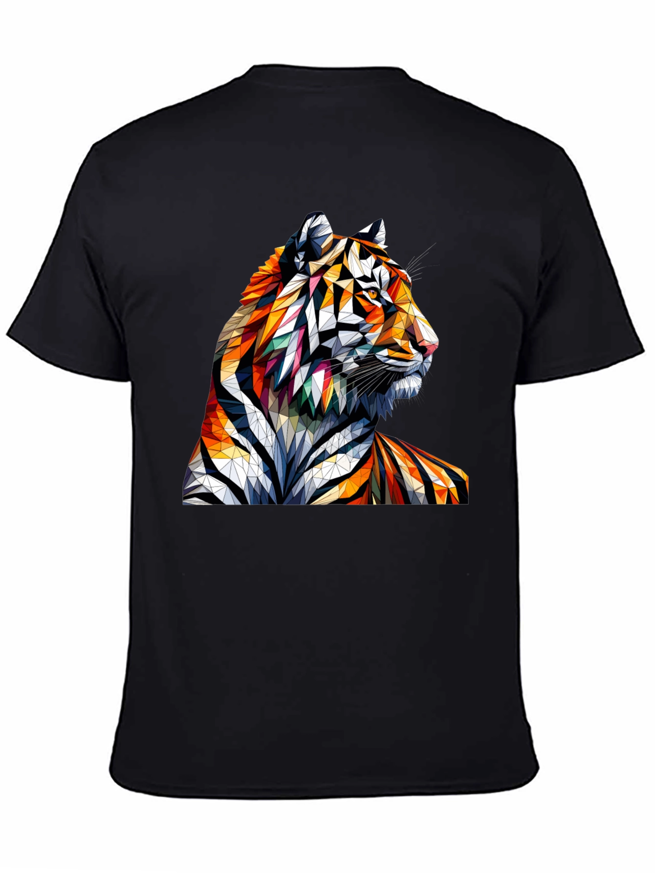 Geometric Tiger Graphic Tee - Unique Animal Art Shirt