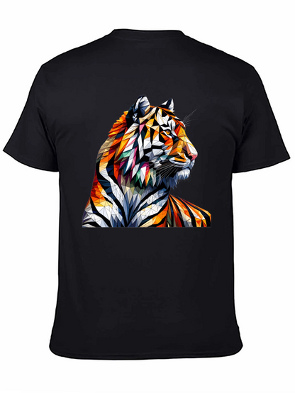 Geometric Tiger Graphic Tee - Unique Animal Art Shirt