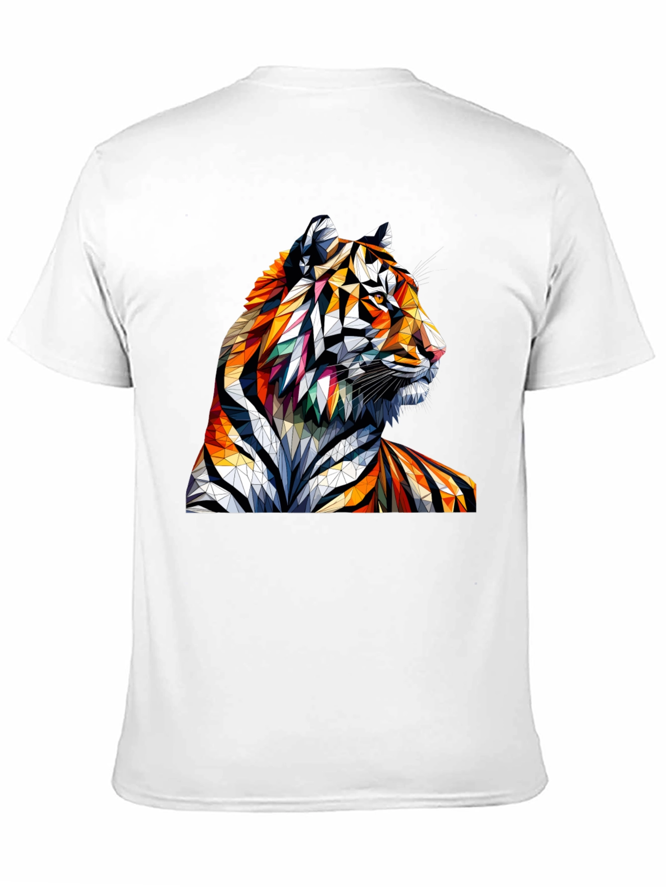 Geometric Tiger Graphic Tee - Unique Animal Art Shirt