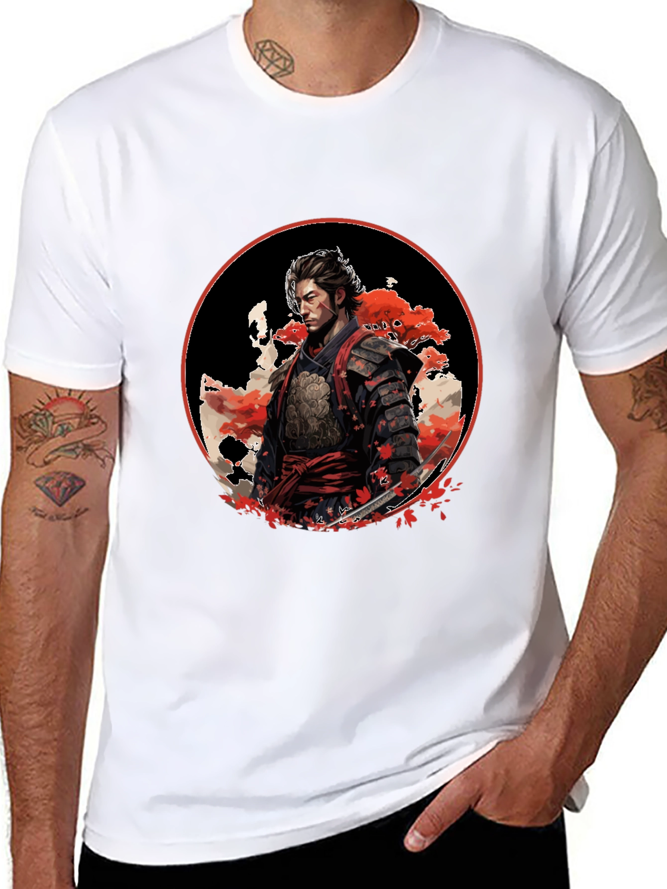 Samurai Warrior Graphic Black T-Shirt