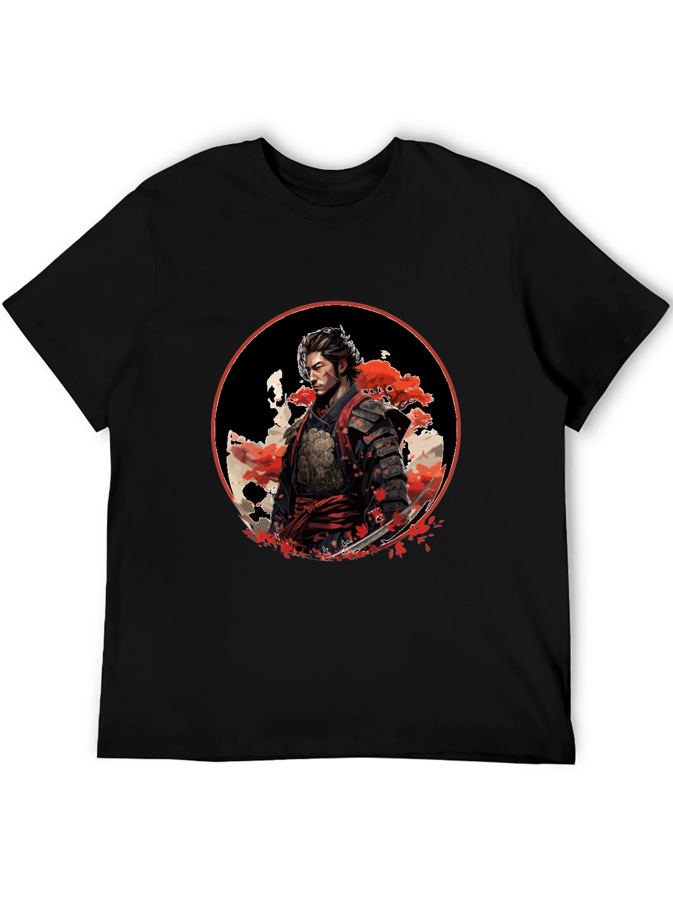 Samurai Warrior Graphic Black T-Shirt