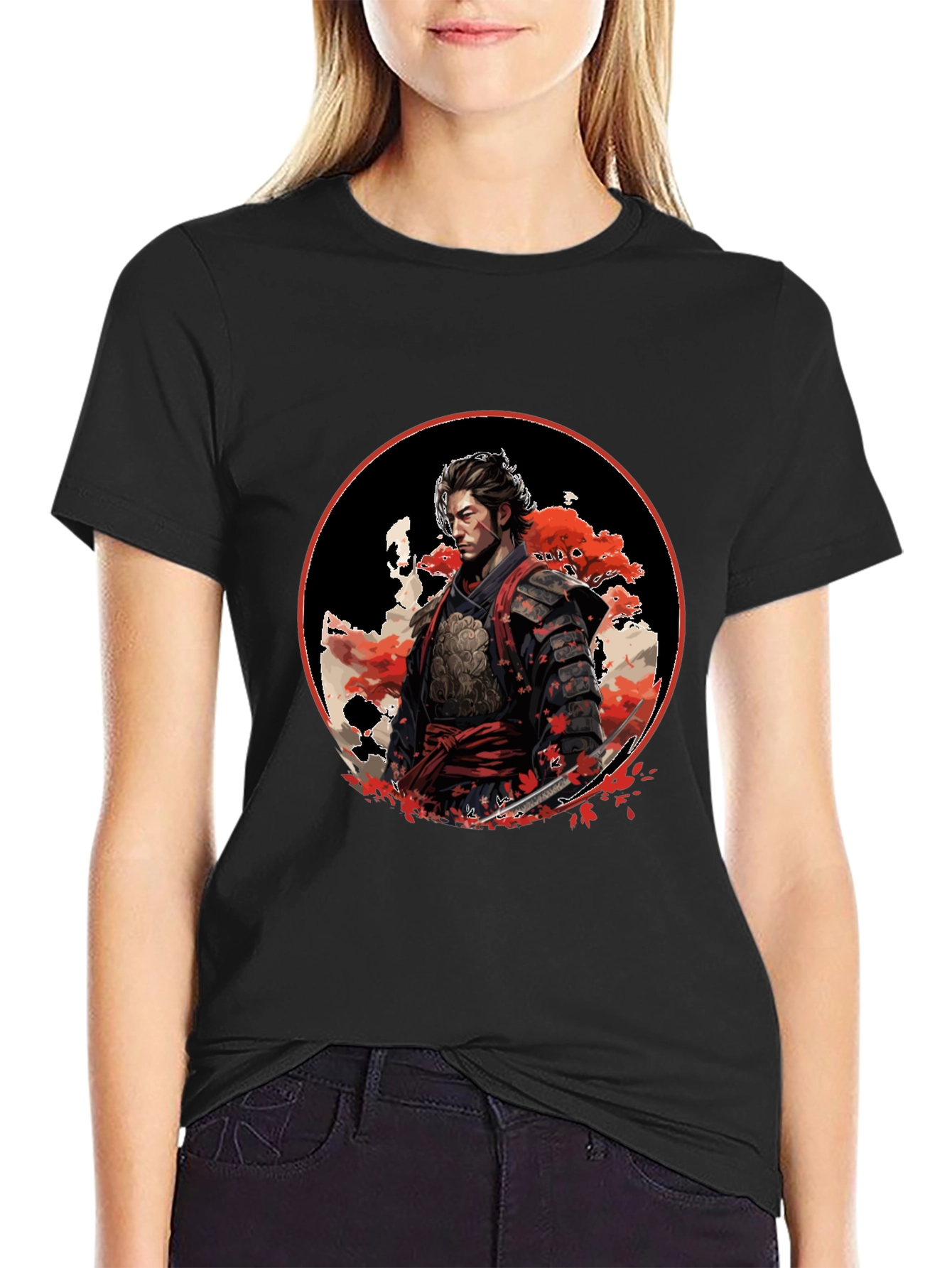 Samurai Warrior Graphic Black T-Shirt