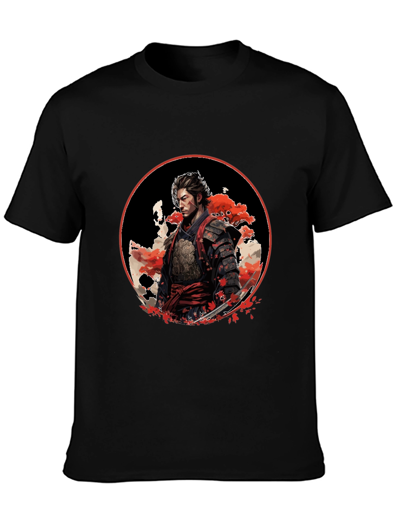 Samurai Warrior Graphic Black T-Shirt