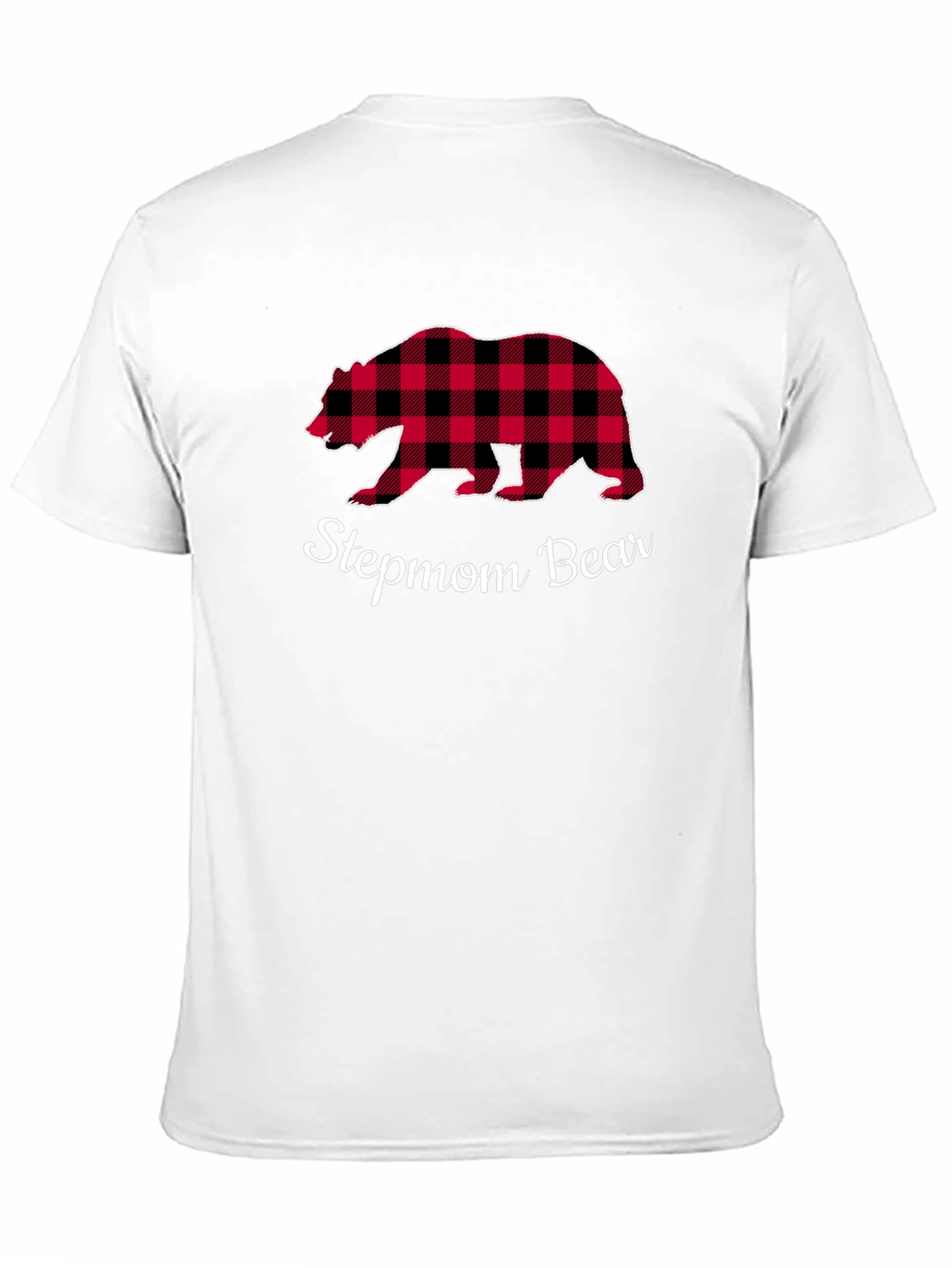 Stepmom Bear Buffalo Plaid Tee - Cozy Casual Top