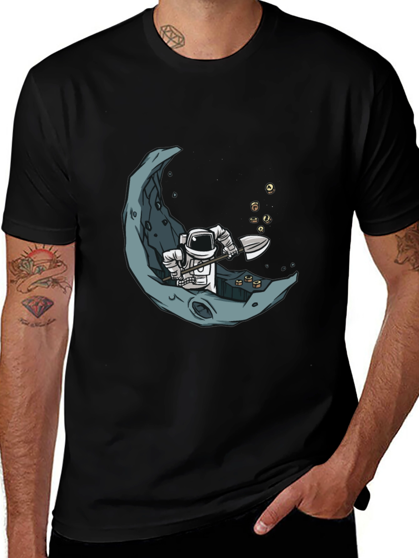 Astronaut Moon Mining Graphic Tee