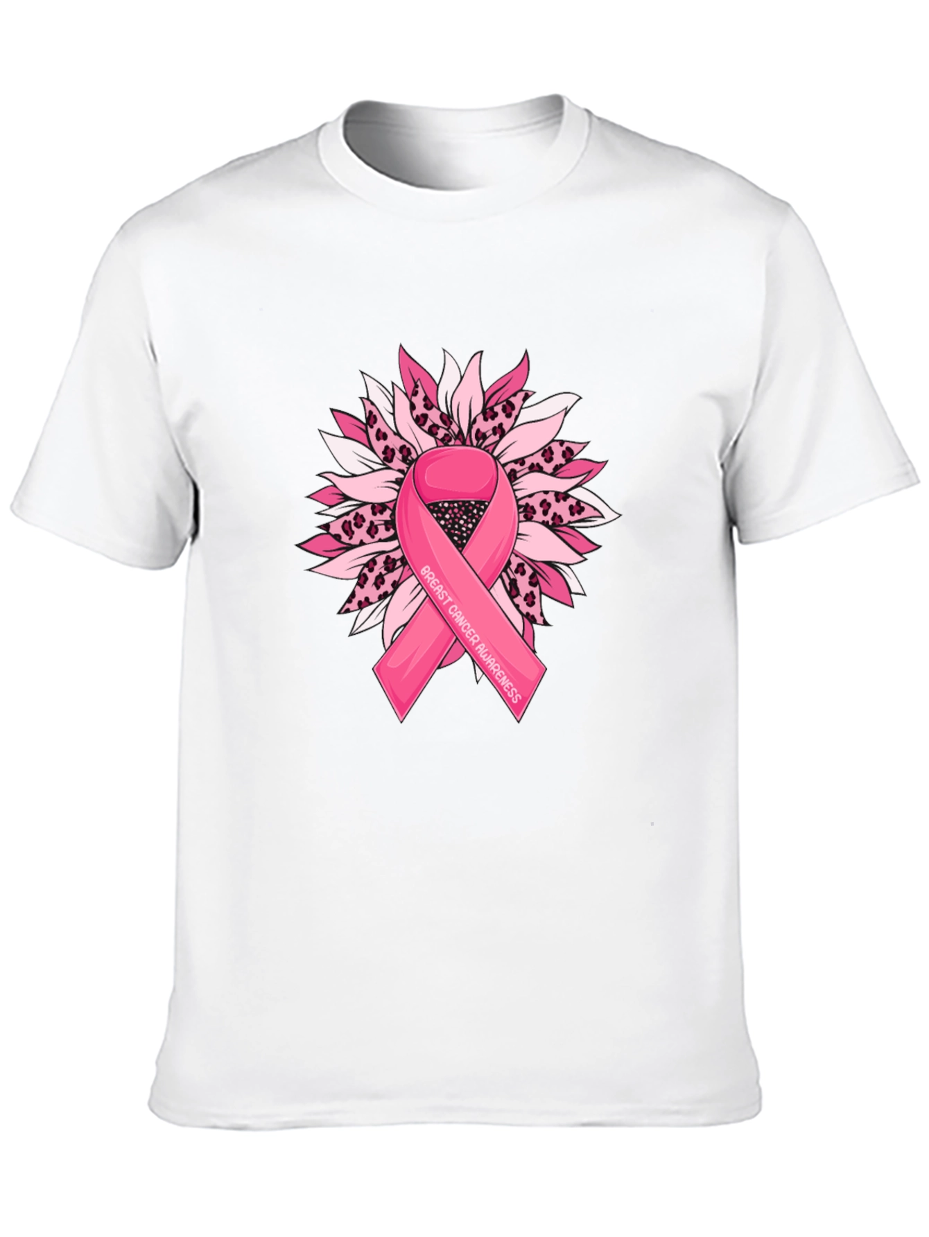 Breast Cancer Awareness T-Shirt Sunflower Ribbon