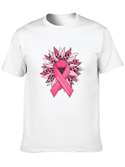 Breast Cancer Awareness T-Shirt Sunflower Ribbon