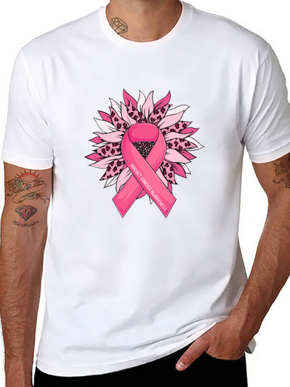 Breast Cancer Awareness T-Shirt Sunflower Ribbon