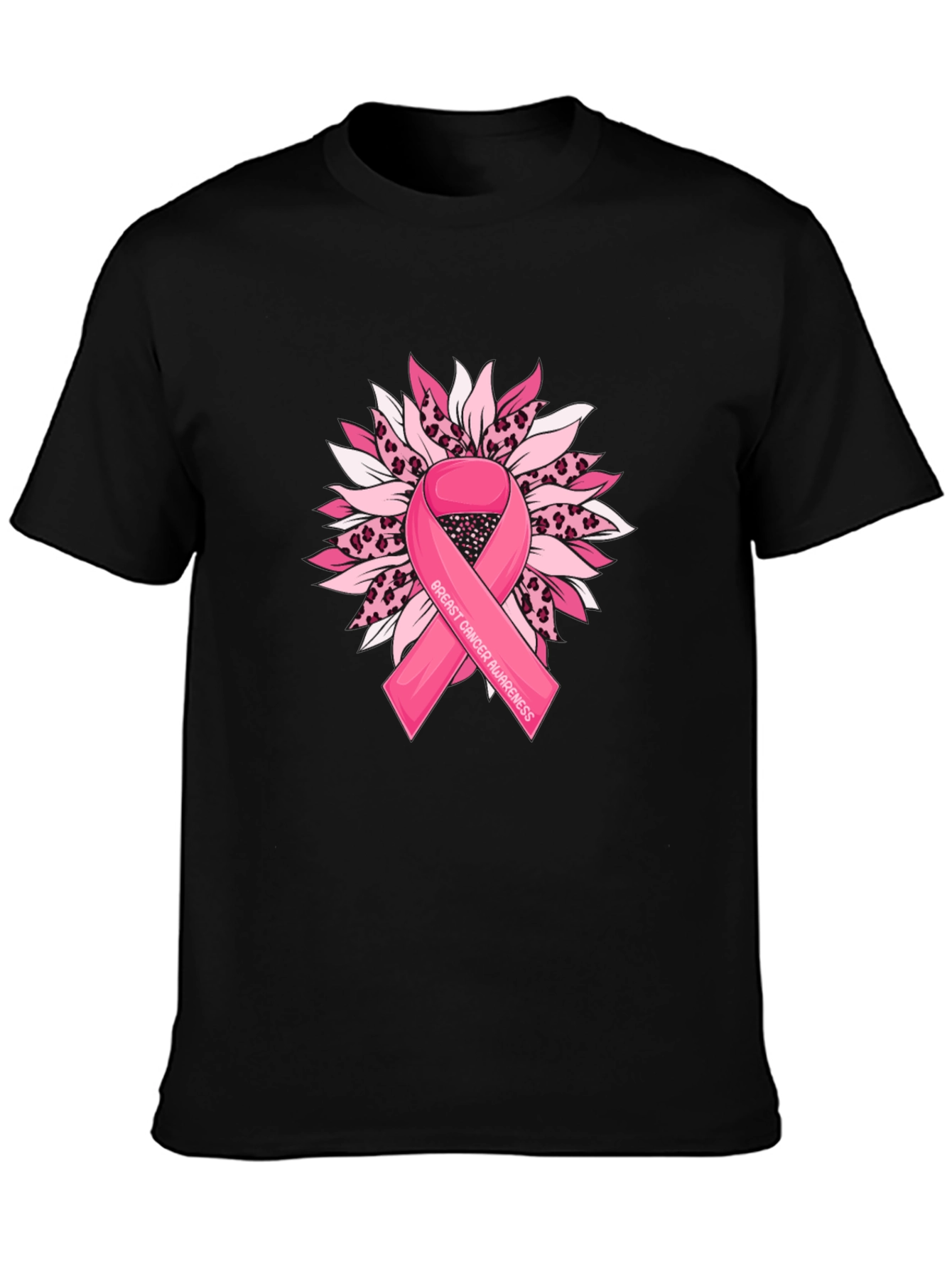 Breast Cancer Awareness T-Shirt Sunflower Ribbon