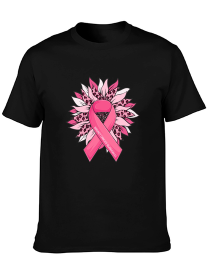Breast Cancer Awareness T-Shirt Sunflower Ribbon