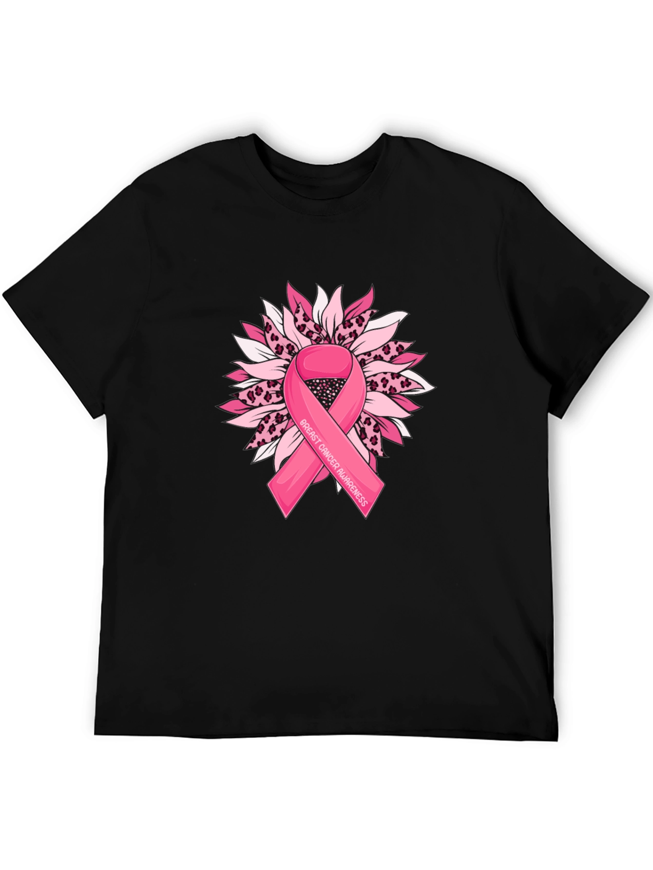 Breast Cancer Awareness T-Shirt Sunflower Ribbon