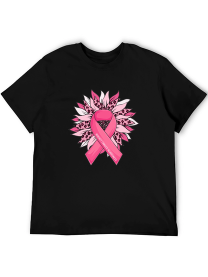 Breast Cancer Awareness T-Shirt Sunflower Ribbon