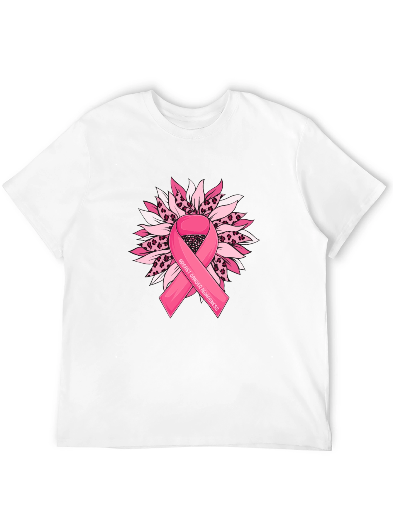 Breast Cancer Awareness T-Shirt Sunflower Ribbon