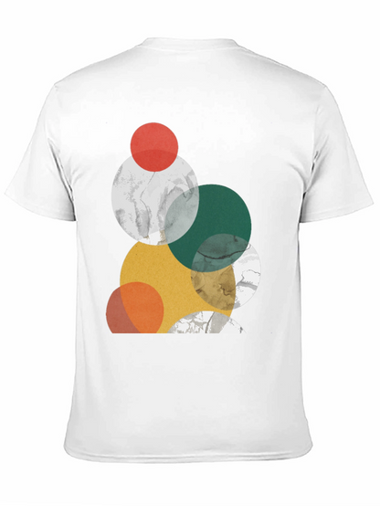 Modern Geometric Circle Design Black T-Shirt