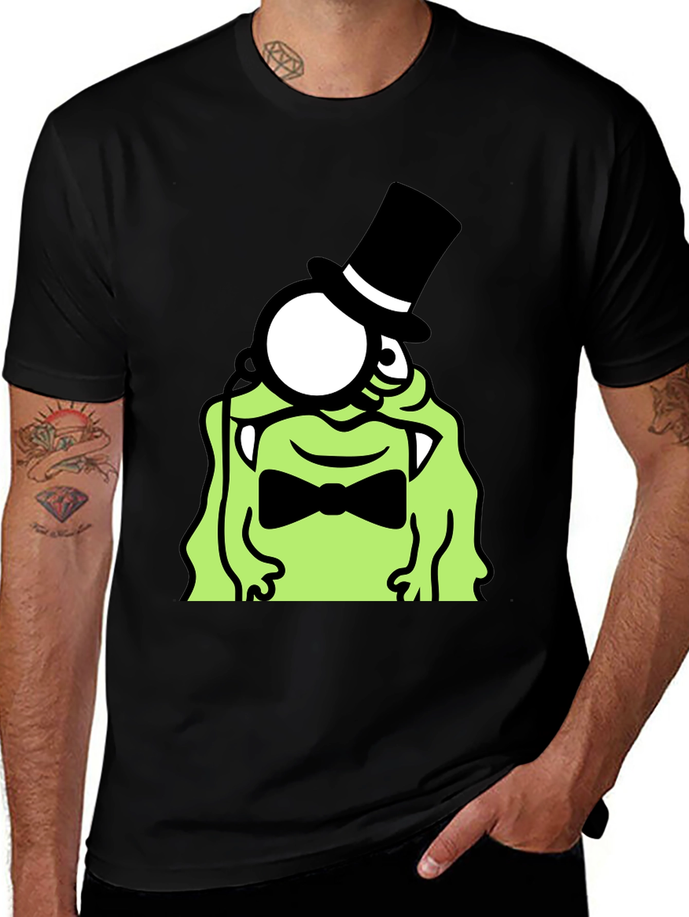 Monster Monocle Top Hat T-Shirt