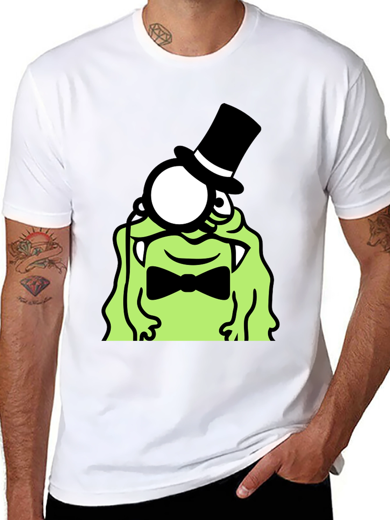 Monster Monocle Top Hat T-Shirt