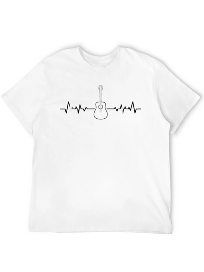 Guitar Heartbeat Graphic T-Shirt - Music Lover Tee