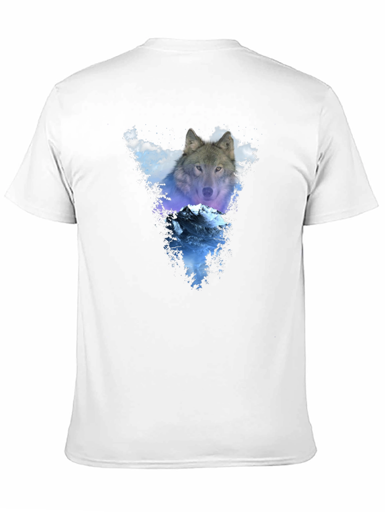 Wolf & Mountain Graphic Black T-Shirt