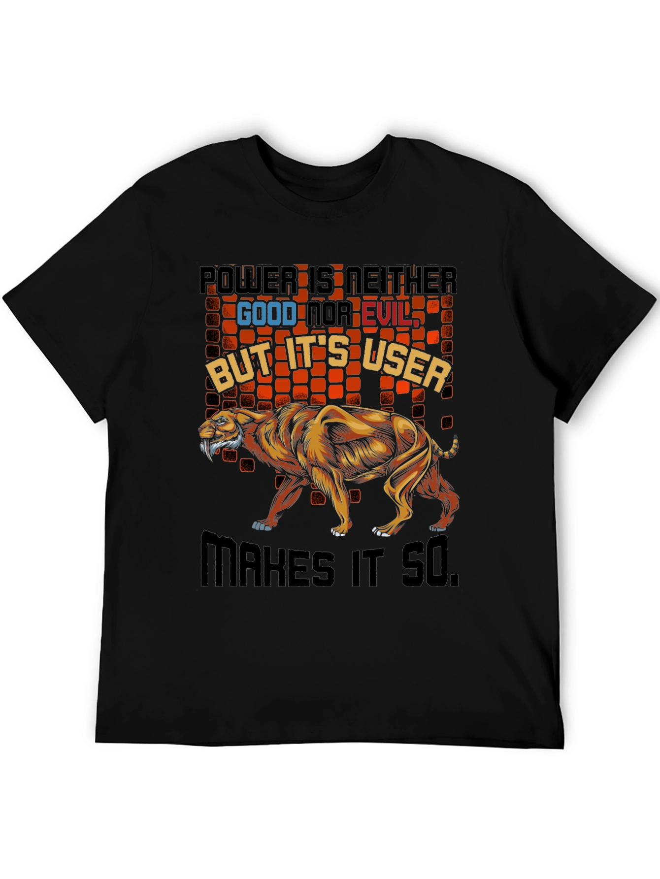Power Good & Evil Lion Graphic T-Shirt