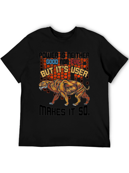 Power Good & Evil Lion Graphic T-Shirt