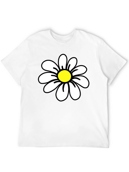 Daisy Graphic Black T-Shirt - Casual Cotton Tee