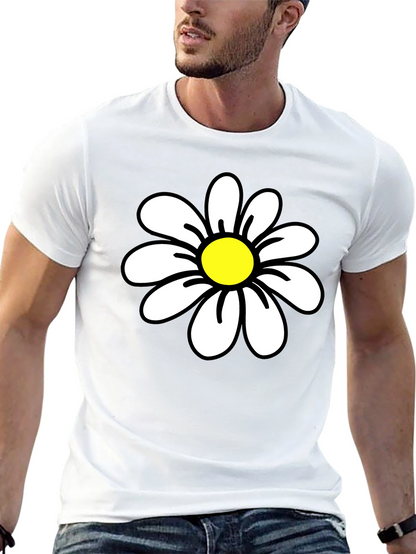 Daisy Graphic Black T-Shirt - Casual Cotton Tee