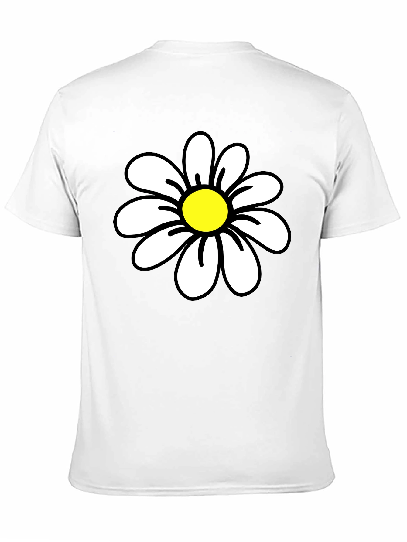Daisy Graphic Black T-Shirt - Casual Cotton Tee