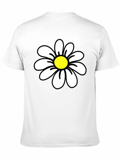 Daisy Graphic Black T-Shirt - Casual Cotton Tee