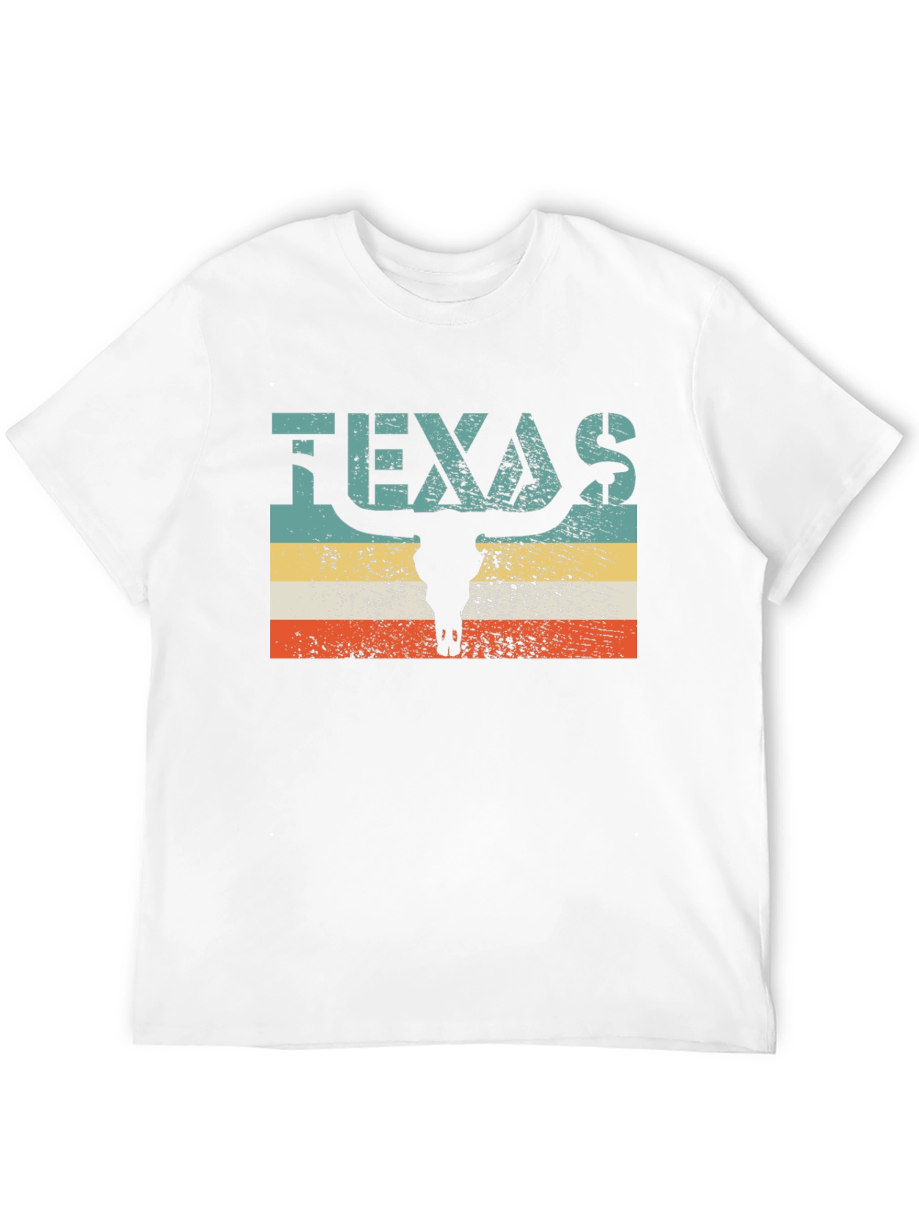 Texas Bull Skull Graphic Tee - Retro Style
