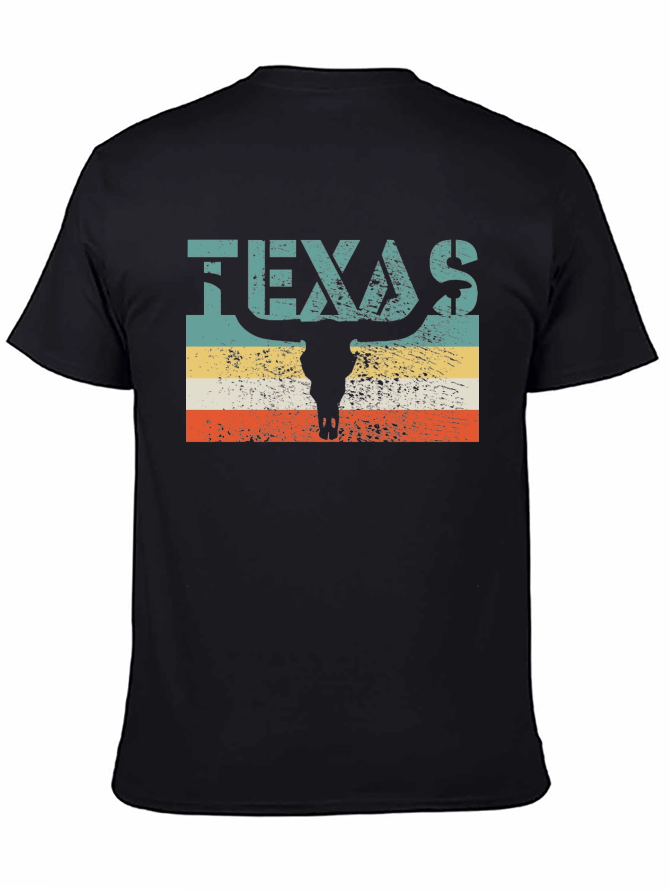 Texas Bull Skull Graphic Tee - Retro Style
