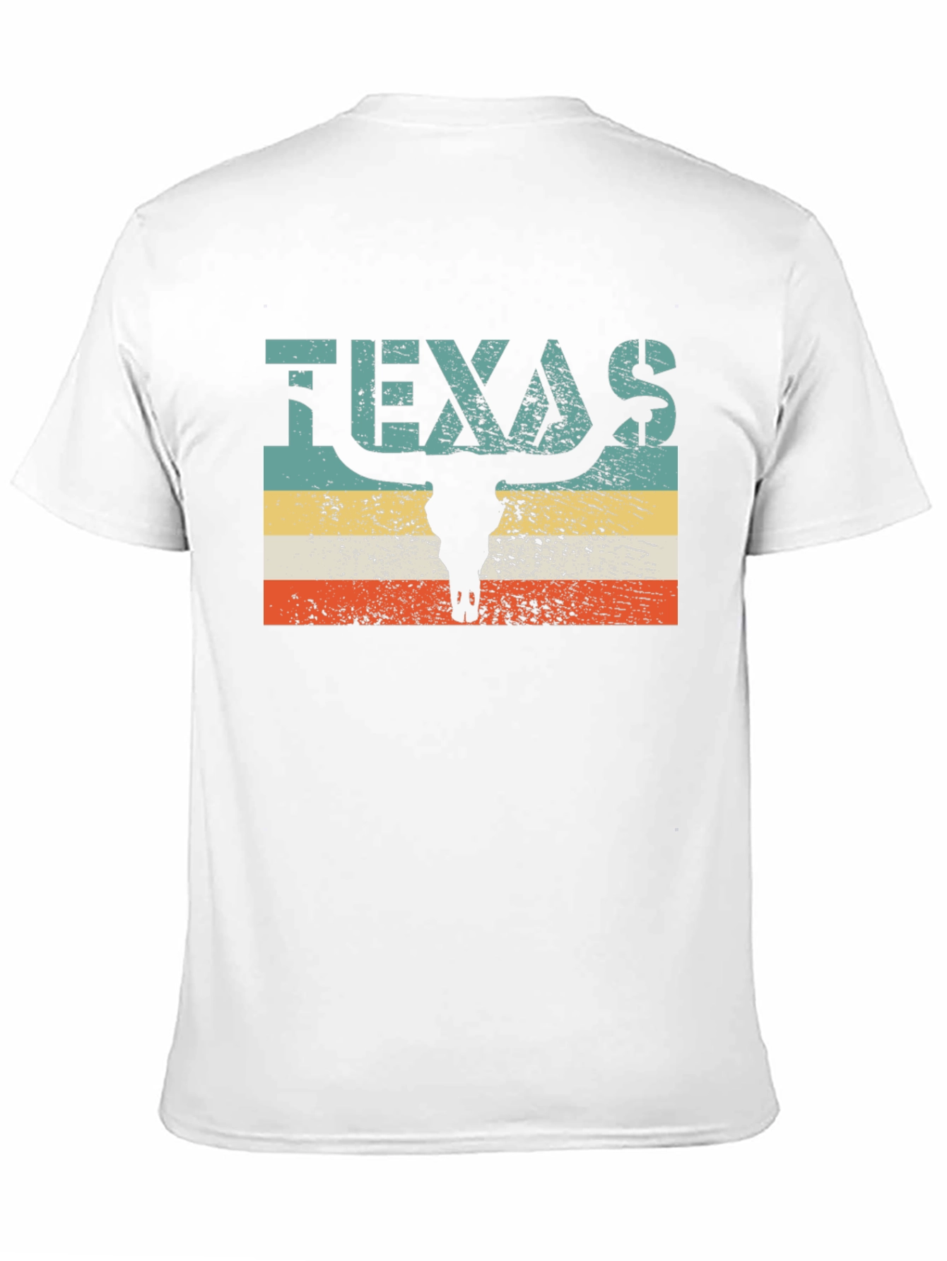 Texas Bull Skull Graphic Tee - Retro Style