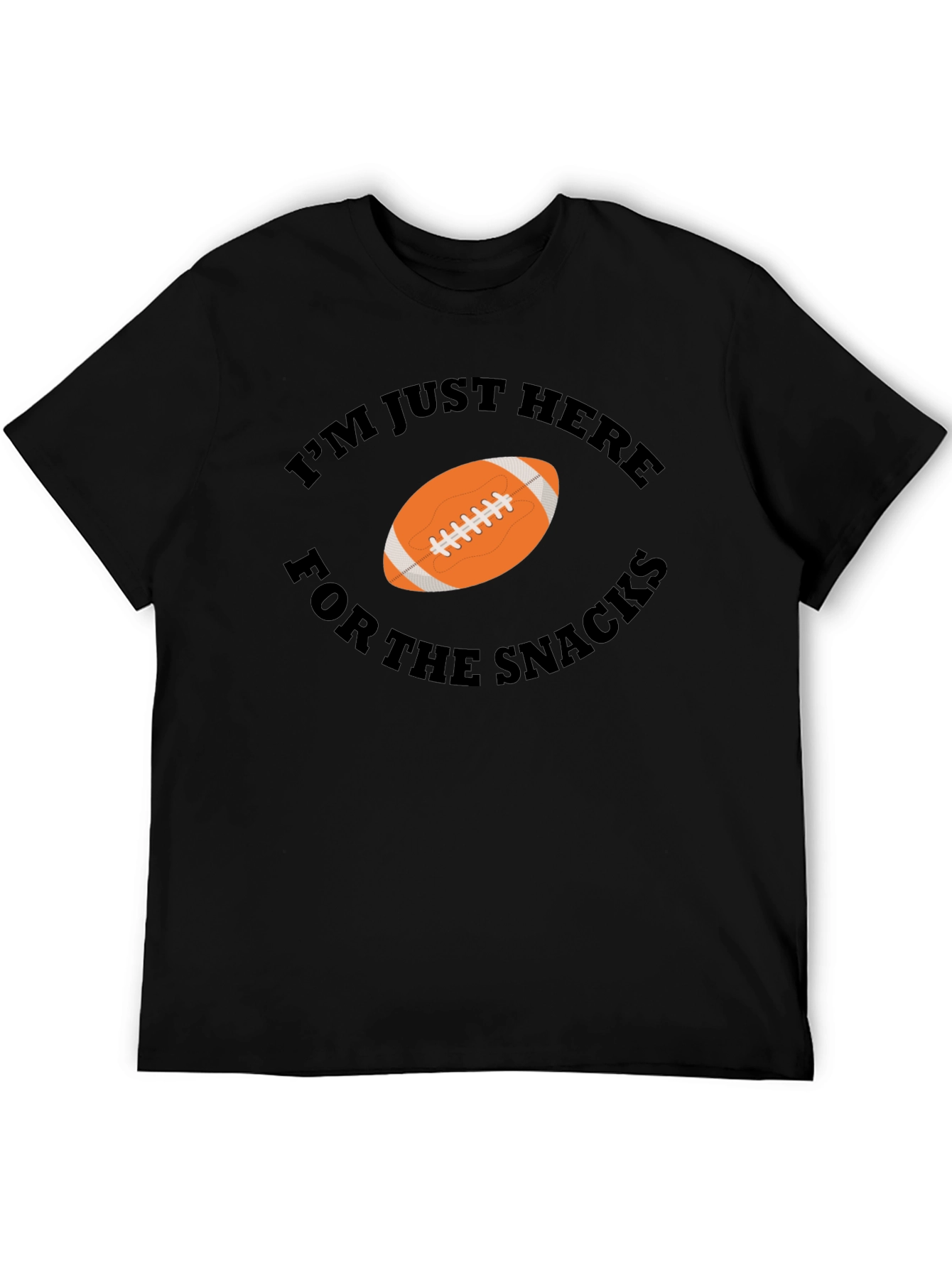 Snacks Football Graphic Tee - Black Cotton T-Shirt