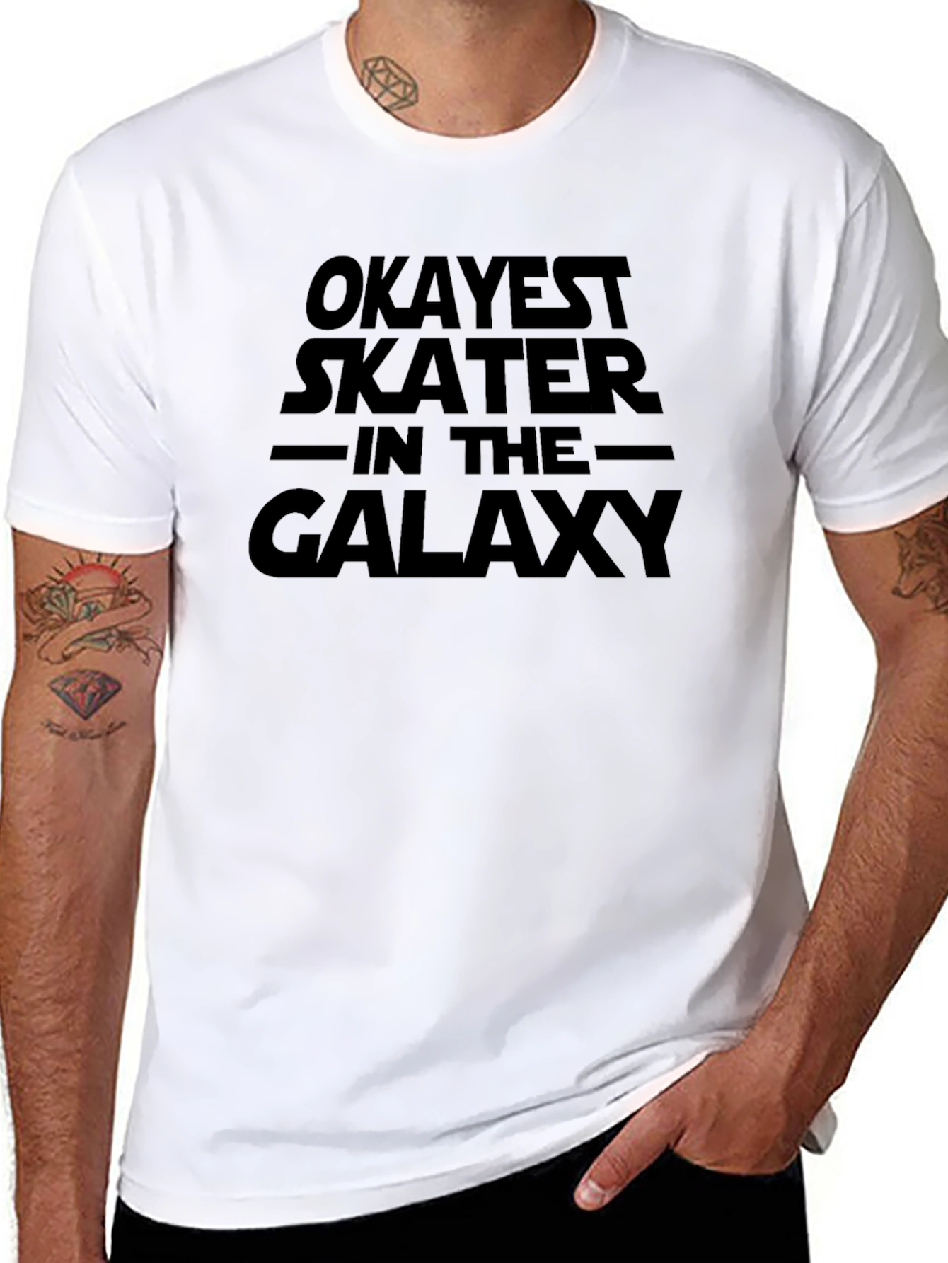 Okayest Skater in The Galaxy Black T-Shirt