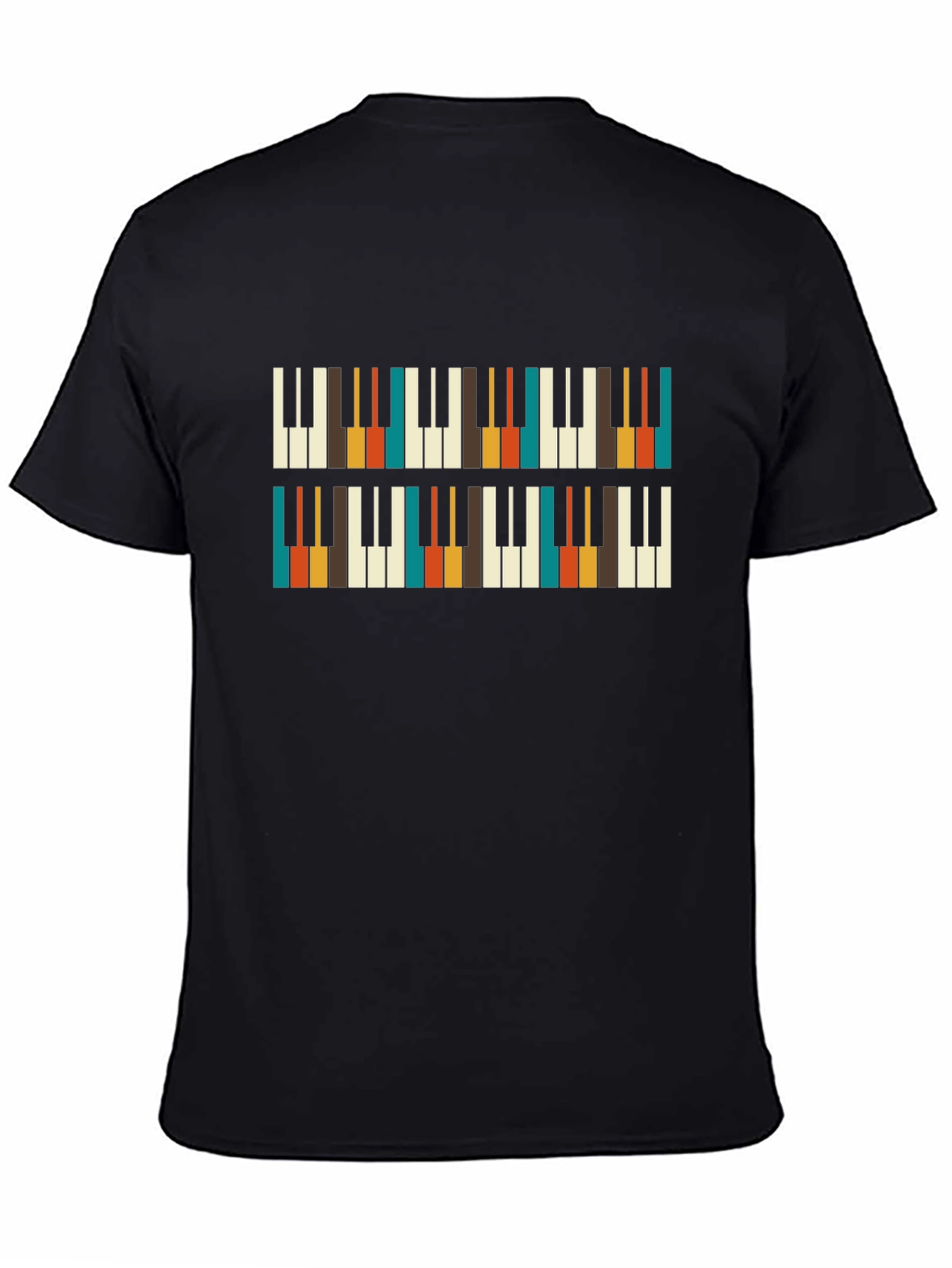 Retro Piano Keys Pattern T-Shirt