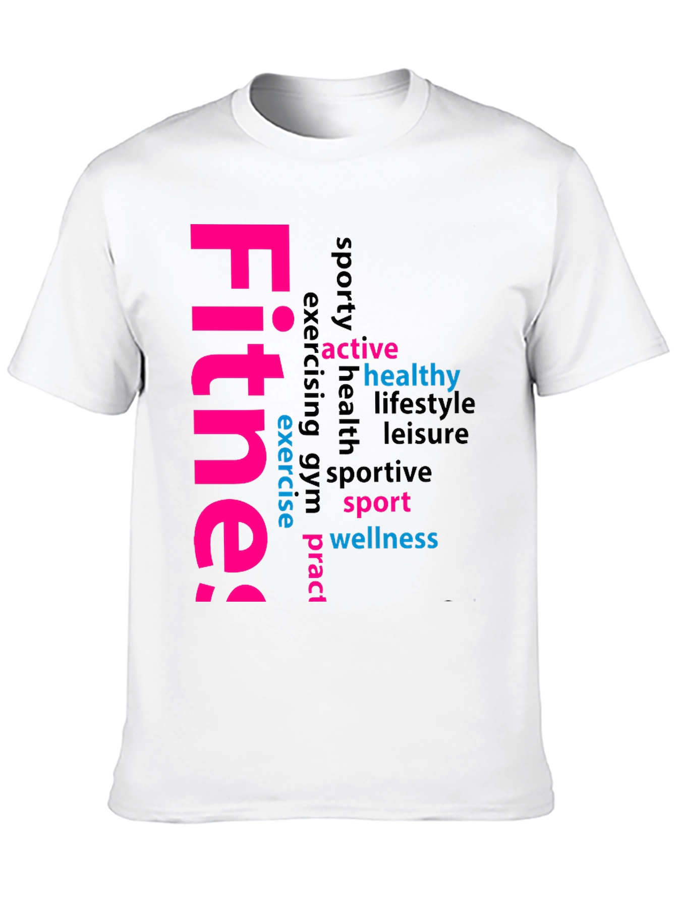 Fitness Word Art Black Graphic Tee