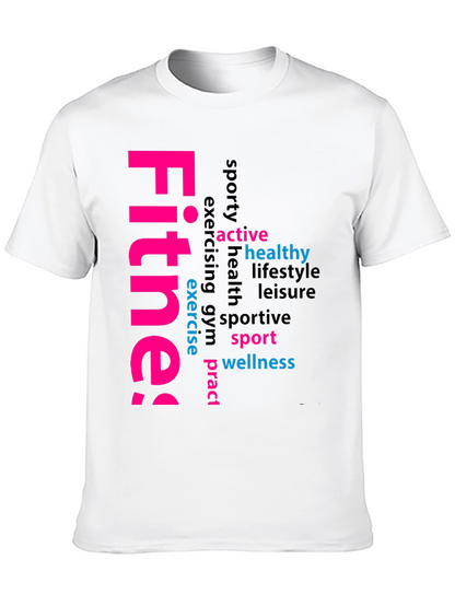 Fitness Word Art Black Graphic Tee