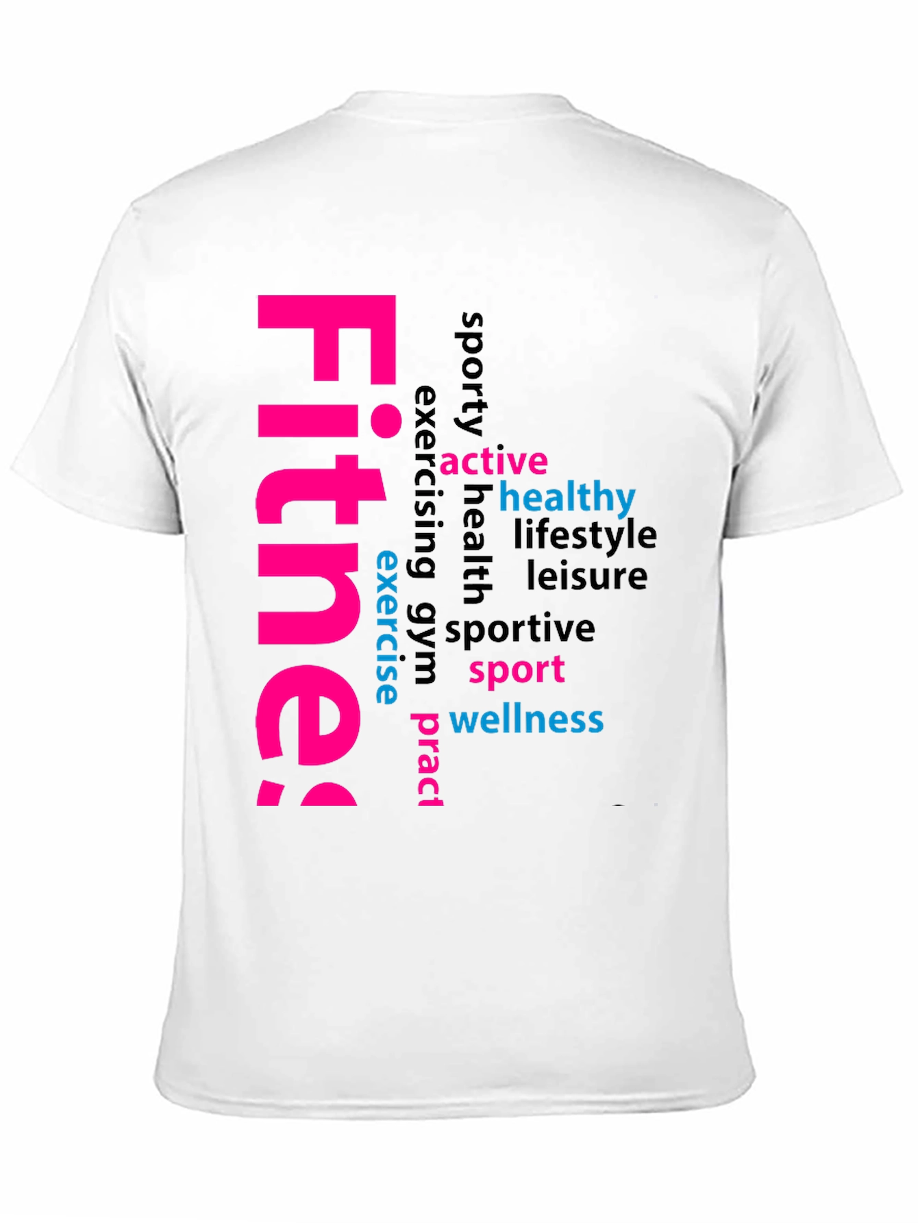 Fitness Word Art Black Graphic Tee