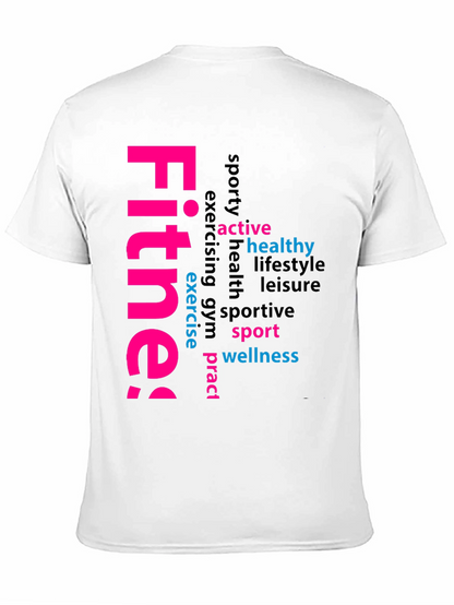 Fitness Word Art Black Graphic Tee