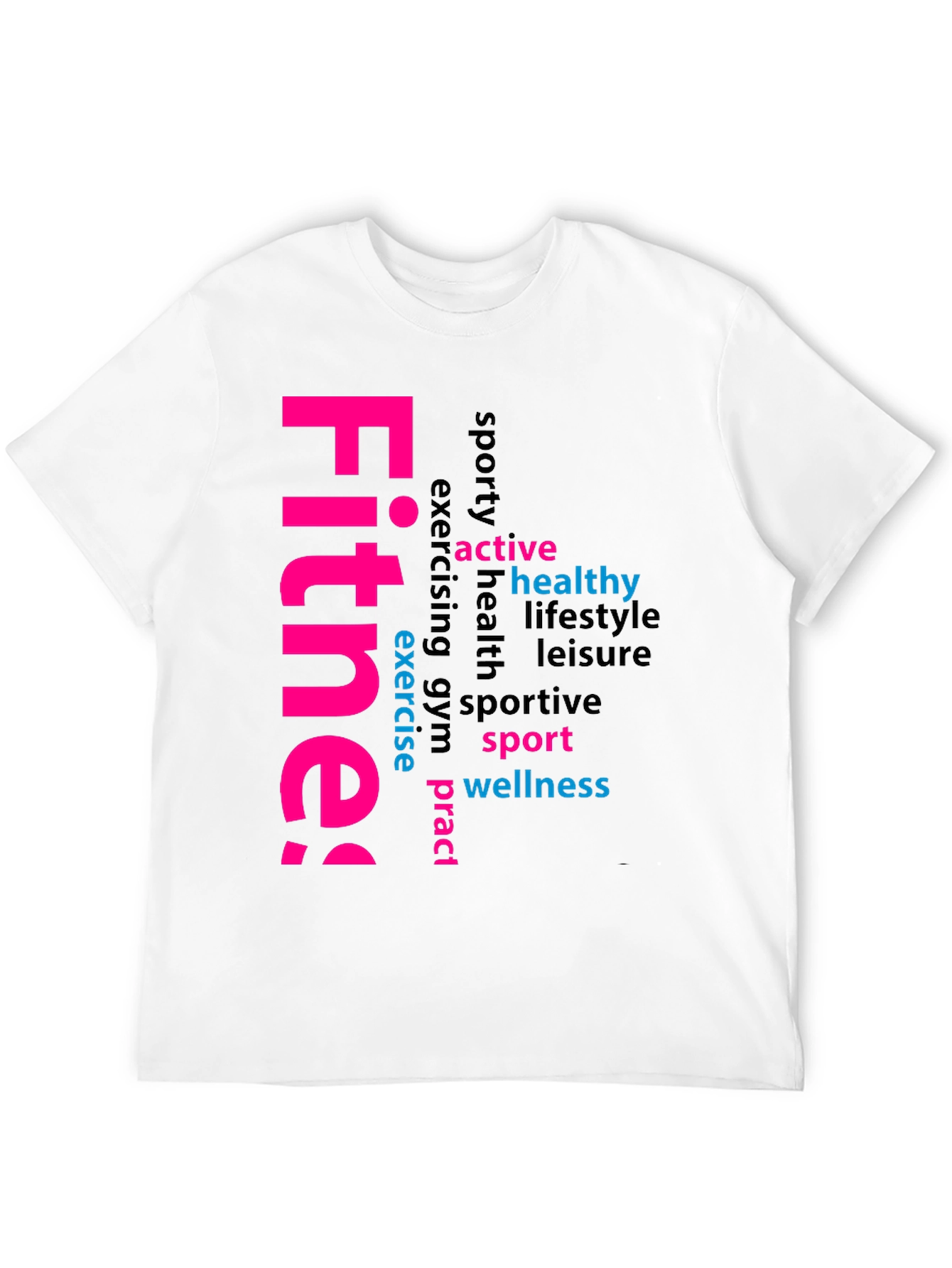 Fitness Word Art Black Graphic Tee