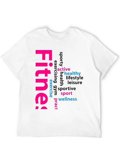 Fitness Word Art Black Graphic Tee
