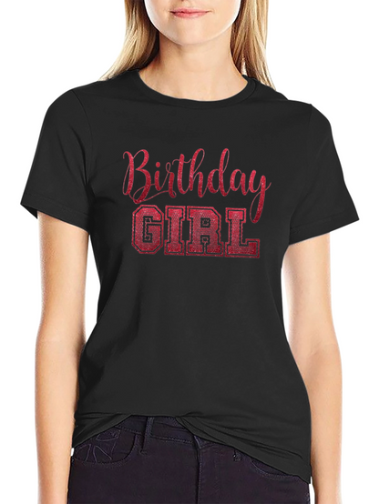 Birthday Girl T-Shirt - Sparkly Red