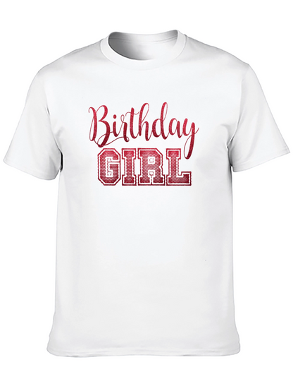 Birthday Girl T-Shirt - Sparkly Red