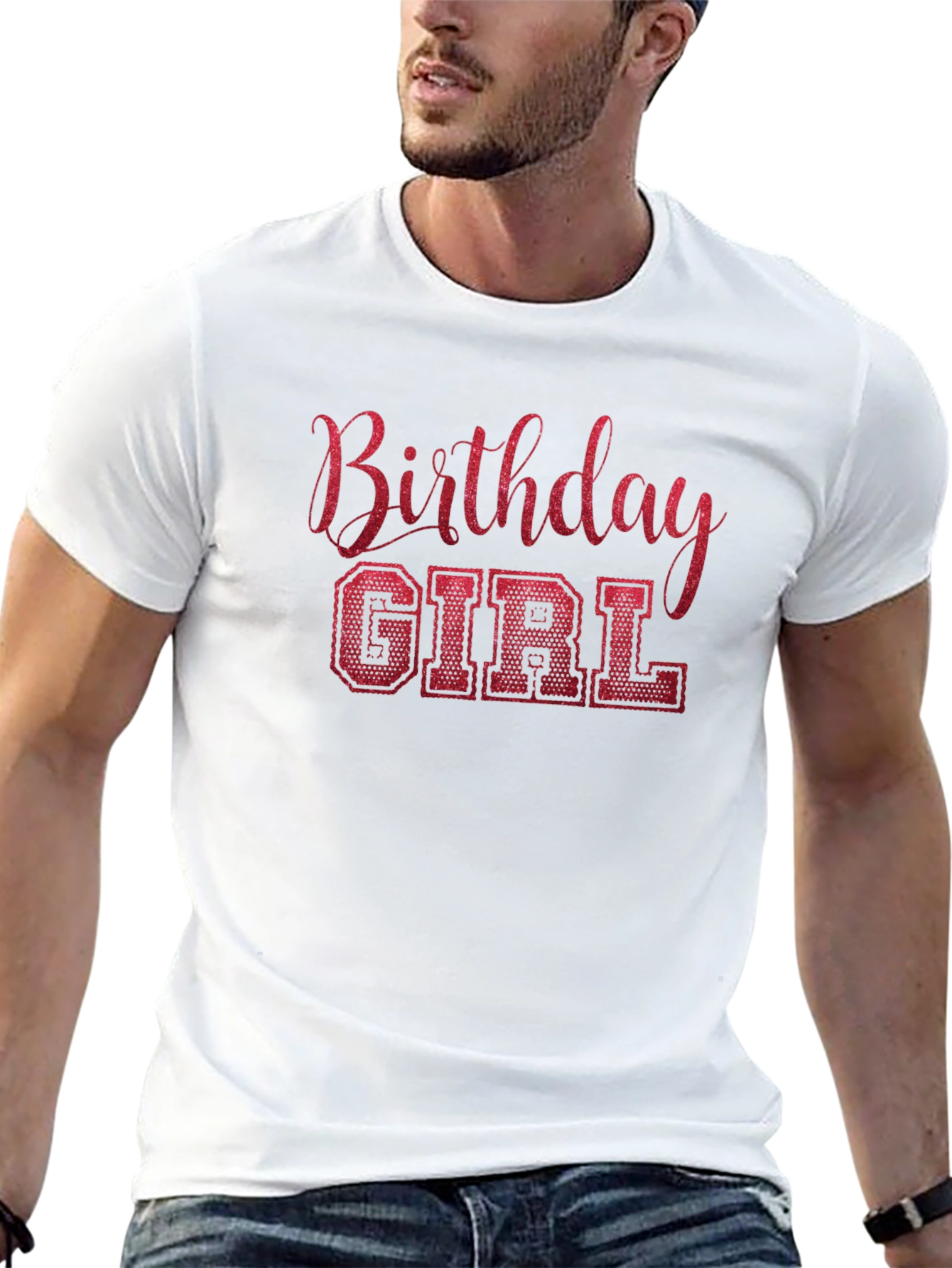 Birthday Girl T-Shirt - Sparkly Red