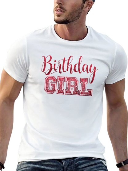 Birthday Girl T-Shirt - Sparkly Red