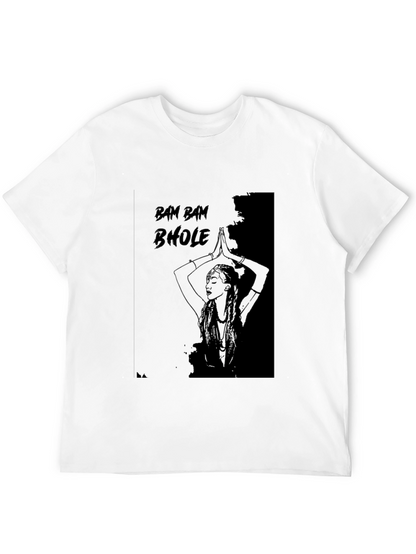 Bam Bam Bhole Graphic Black T-Shirt