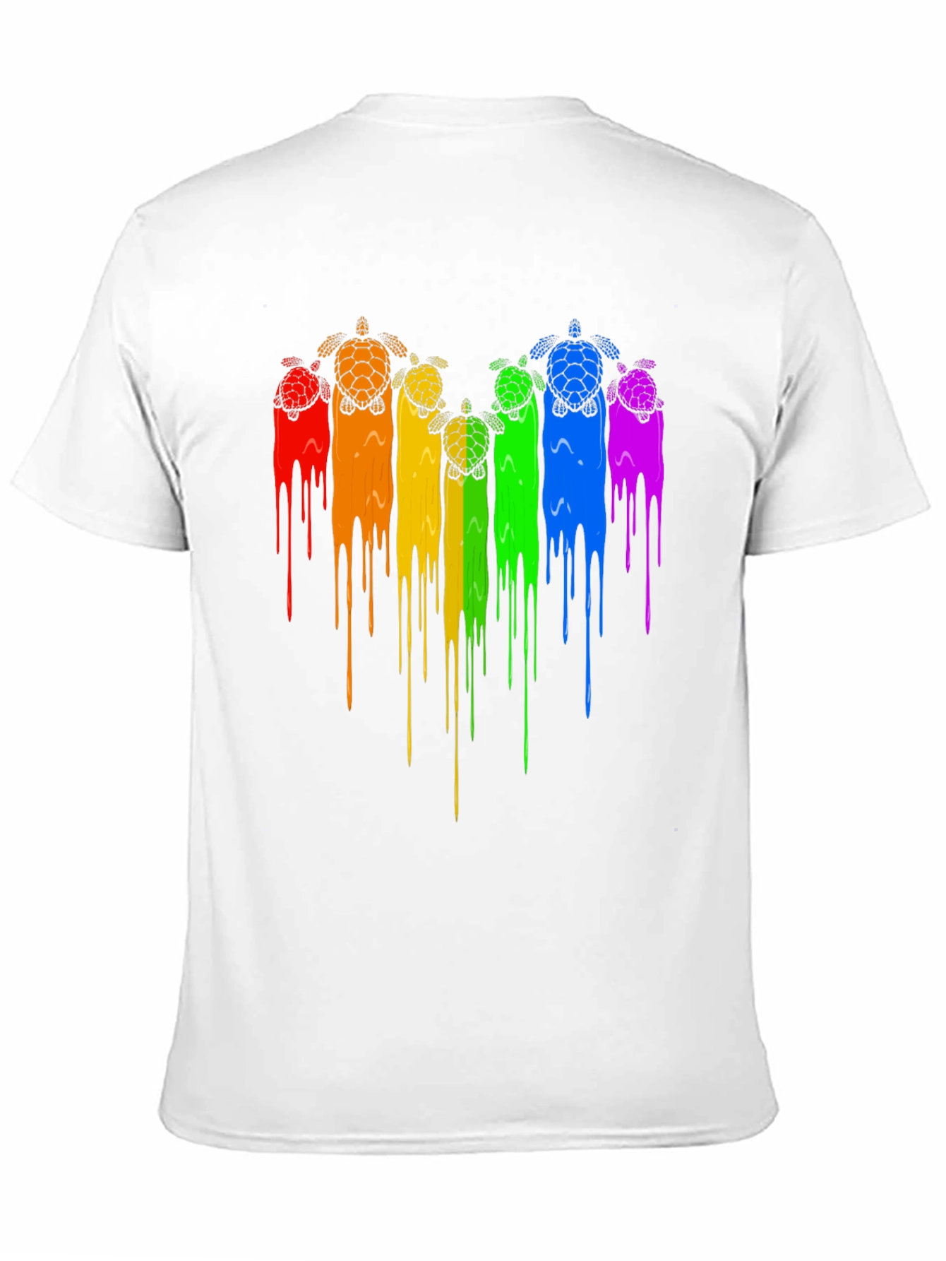 Rainbow Turtle Drip Graphic Tee - Black