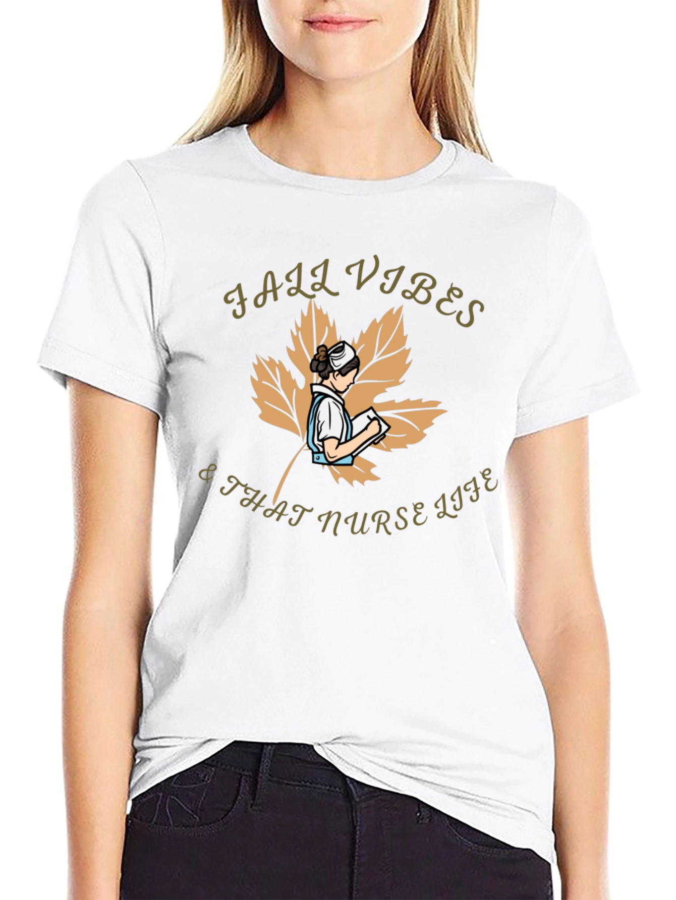 Fall Vibes & That Nurse Life Graphic T-Shirt